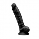 9.0 inch Realistic Silicone Dual Density Dildo with Balls and Suction Cup,black